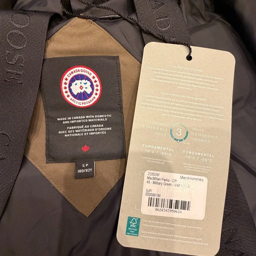Canada Goose Men's Macmillan Parka Small Military Green (2080M) NWT - Picture 2 of 8